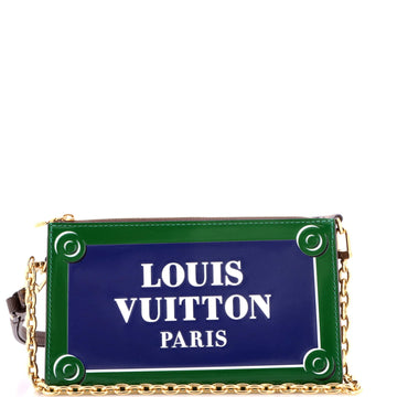 Lexington Pouch Parisian Street Sign Printed Leather and Monogram Canvas
