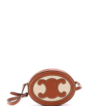 Triomphe Oval Crossbody Bag Canvas and Leather