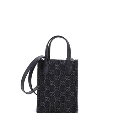 Vertical Tote GG Denim Mini