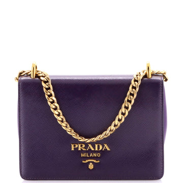 Chain Flap Bag Vernice Saffiano Leather Small