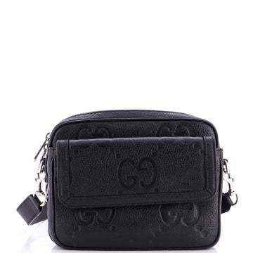 Front Pocket Crossbody Messenger Jumbo GG Embossed Leather Small