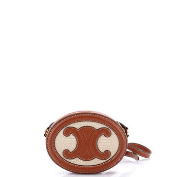 Triomphe Oval Crossbody Bag Canvas and Leather