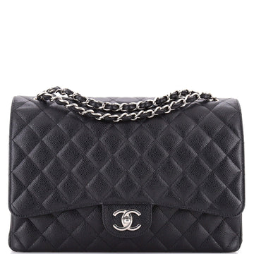 Classic Double Flap Bag Quilted Caviar Maxi
