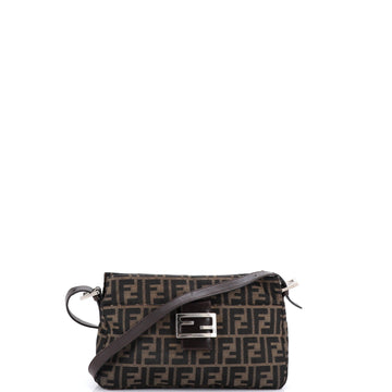 Vintage Pocket Shoulder Bag Zucca Canvas Small