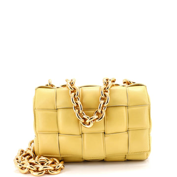 Cassette Chain Crossbody Bag Padded Maxi Intrecciato Leather