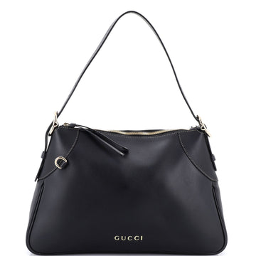 Emblem Shoulder Bag Leather Medium
