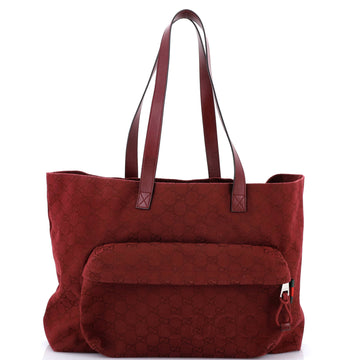 Front Pocket Debossed Logo Tote GG Canvas Large