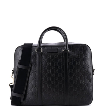 Signature Convertible Briefcase Guccissima Leather Medium