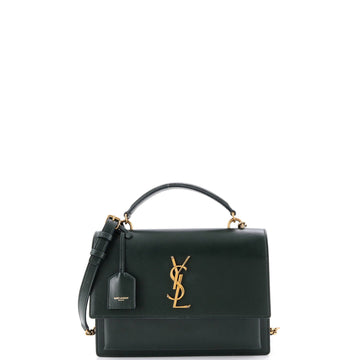 Sunset Top Handle Shoulder Bag Leather Medium
