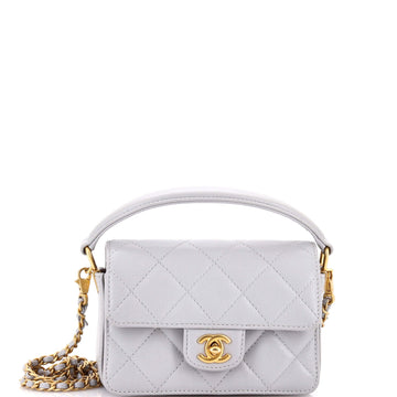 Top Handle Flap Convertible Bag Quilted Caviar Mini
