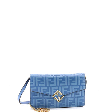 FF Diamonds Wallet on Chain FF Embossed Leather