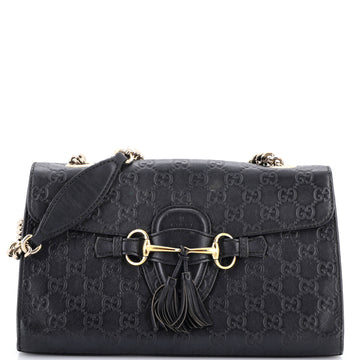 Emily Chain Flap Bag Guccissima Leather Medium