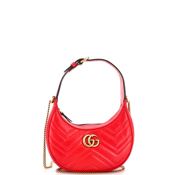 GG Marmont Half Moon Hobo Matelasse Leather Mini