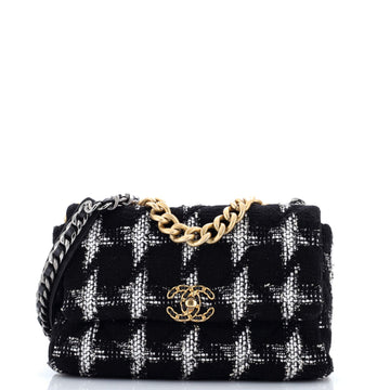 19 Flap Bag Quilted Tweed Large