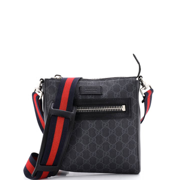 Web Strap Front Zip Messenger Bag GG Coated Canvas Small
