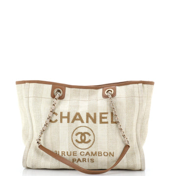 Deauville Tote Striped Mixed Fibers Small