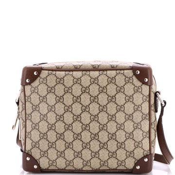Trunk Shoulder Bag GG Coated Canvas with Studded Leather