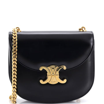 Triomphe Besace Clea Chain Flap Bag Leather