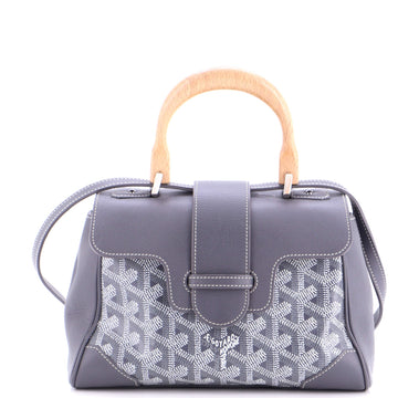Saigon Top Handle Bag Coated Canvas with Leather Mini