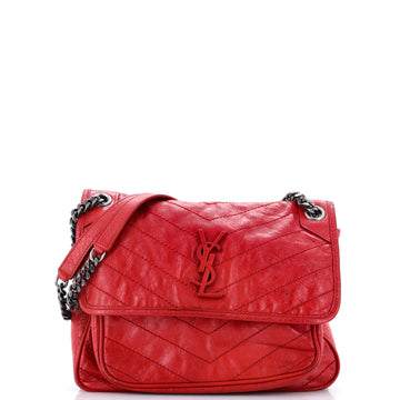 Niki Chain Flap Bag Matelasse Chevron Leather Medium