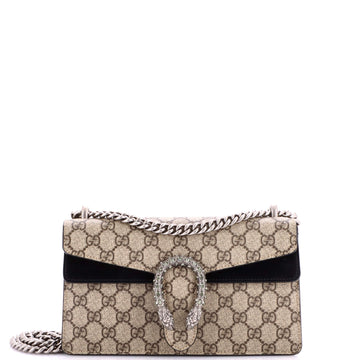Dionysus Bag GG Coated Canvas with Crystal Embellished Metal Small