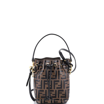 Mon Tresor Bucket Bag Zucca Embossed Leather Mini