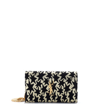 Classic Monogram Wallet on Chain Woven Fabric