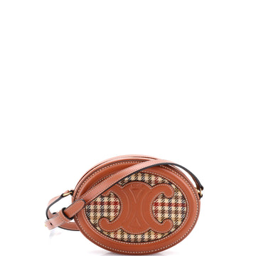 Triomphe Oval Crossbody Bag Tweed and Leather