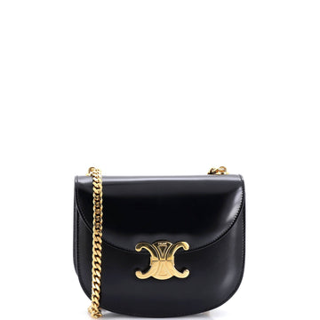 Triomphe Besace Clea Chain Flap Bag Leather
