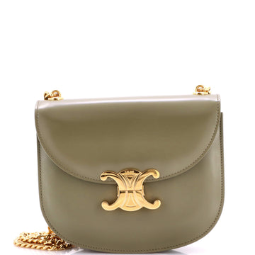 Triomphe Besace Clea Chain Flap Bag Leather