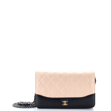 Gabrielle Wallet on Chain Quilted Aged Calfskin
