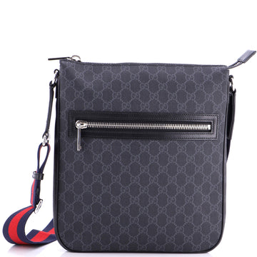 Web Strap Front Zip Messenger Bag GG Coated Canvas Medium