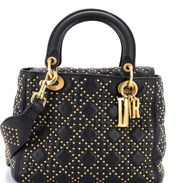 Supple Lady Dior Bag Cannage Studded Lambskin Medium