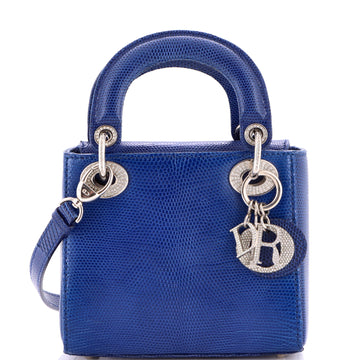 Lady Dior Bag Lizard with Crystal Charms Mini