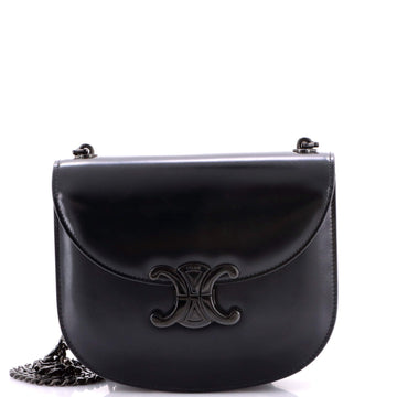 Triomphe Besace Clea Chain Flap Bag Leather