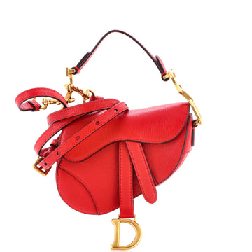 Saddle Handbag with Strap Leather Micro