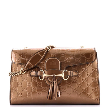 Emily Chain Flap Bag Guccissima Patent Medium