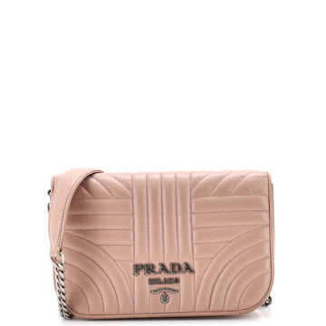 Chain Flap Crossbody Bag Diagramme Quilted Leather Small