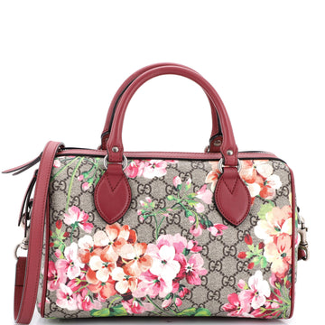Convertible Boston Bag Blooms Print GG Coated Canvas Small