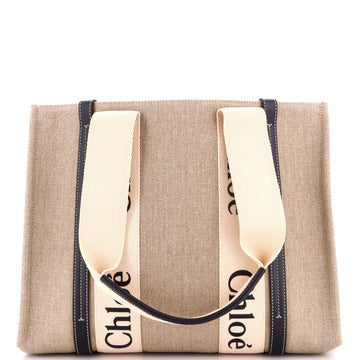 Woody Tote Canvas with Leather Medium
