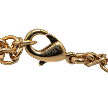 Gold Louis Vuitton Gold Plated Crystal Love Letter Necklace
