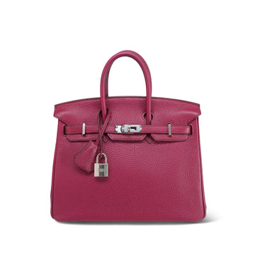 Birkin 25 Rubis Veau Togo Palladium Plated N Square Stamp