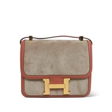 Constance 24 Grey Tourterelle Doblis/Crevette leather  R Stamp