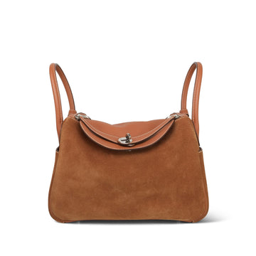 Lindy 30 Gold Veau leather/Grizzly Chamois Palladium Plated T Stamp