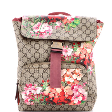 Buckle Backpack Blooms Print GG Coated Canvas Medium