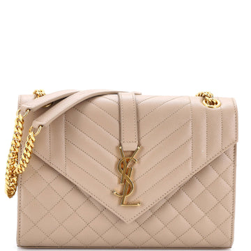 Classic Monogram Envelope Satchel Mixed Matelasse Leather Medium
