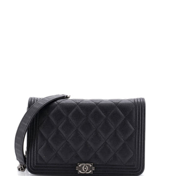 Boy Wallet on Chain Quilted Caviar