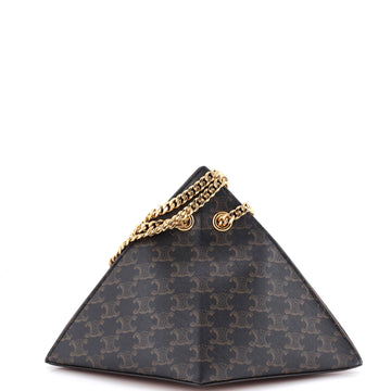 Pyramid Chain Shoulder Bag Triomphe Coated Canvas