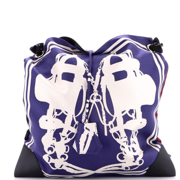 Silky City Bag Printed Silk and Leather PM