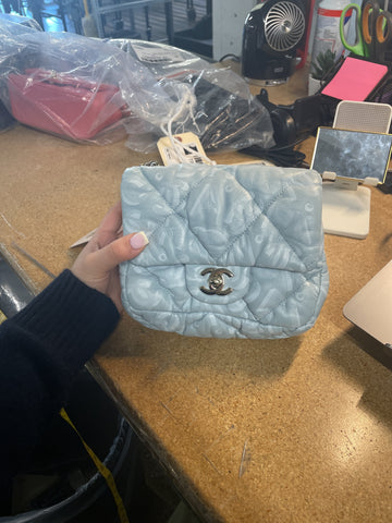 Puffy Bubbly CC Flap Bag Quilted Printed Leather Mini